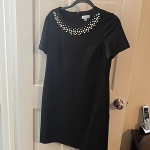 Black pearled Calvin Klein dress